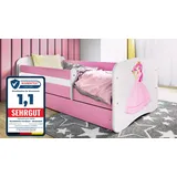 raumhirsch furniture Kinderbett Prinzessin 80 x 180 cm Holzwerkstoff rosa