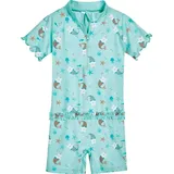 Playshoes Kinder Badeeinteiler UV-Schutz Einhornmeerkatze" - Braun,Weiß,Hellblau - 74/80