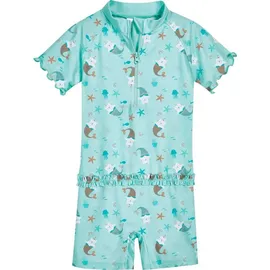 Playshoes Kinder Badeeinteiler UV-Schutz Einhornmeerkatze" - Braun,Weiß,Hellblau - 74/80