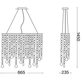 Ideal Lux - Kristall-Hängeleuchte RAIN 5xE14/40W/230V klar - Klar