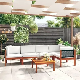 vidaXL Garten-Lounge-Set 6-tlg. cremeweiß Akazie