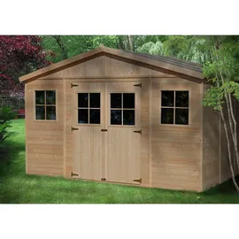 TIMBELA Gartenhaus Holz Abstellraum M331 11,91 m2 mit Fenstern