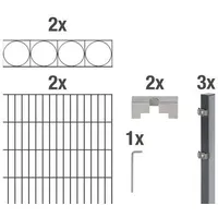 GAH Alberts Doppelstabmatten-Set Oslo 200 x 160 cm, 4 m anthrazit