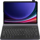 Cazy Tablet-Hülle mit Tastatur geeignet für Samsung Galaxy Tab S10 FE/Tab S9 FE/Tab S9 - QWERTY Bluetooth Tastatur-Hülle - Schwarz