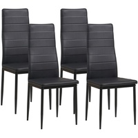 Albatros Esszimmerstühle MILANO 4er Set, Schwarz - Polsterstuhl mit Kunstleder-Bezug, Modernes Stilvolles Design am Esstisch - Küchenstuhl oder Stuhl