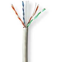 Nedis Netzwerk-Kabel Rollen CAT6 Solid U/UTP | Bare Copper | 100.0 m | Indoor | Round | LSZH | Grey | Gift Box