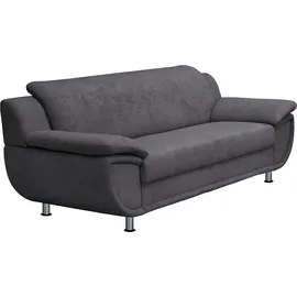 TRENDMANUFAKTUR 3-Sitzer Kunstleder 3-Sitzer Grau