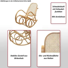 MCW Schaukelstuhl Gallarate Rattan 50 x 90 x 50 cm Braun