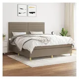 vidaXL Boxspringbett mit Matratze Taupe 180x200 cm Stoff