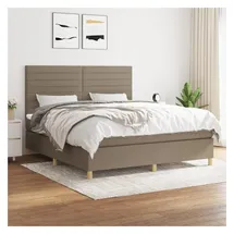 vidaXL Boxspringbett mit Matratze Taupe 180x200 cm Stoff
