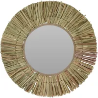 Spetebo Wandspiegel rund 41 x 41 cm Beige