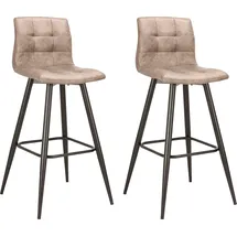 byLIVING Barhocker BYLIVING "Simone", braun, B:40cm H:103cm T:51cm, 100% Polyester, Hocker, Barhocker, 2er Set, Vintage braun oder Webstoff anthrazit