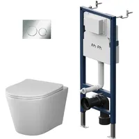 AM.PM WC Set: Wand-WC + Vorwandelement + Drückerplatte Toilette
