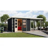 Karibu Hybrid Gartenhaus Jupiter 5", C anthrazit/weiß, inkl. 2,35