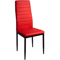 Trisens Esszimmerstühle 2/4/6/8 Set Stuhl Küchenstuhl Wohnzimmerstühle Kunstleder Stühle, Farbe:Rot, Set:4er