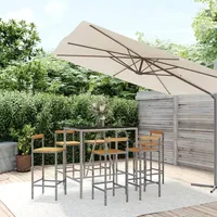 vidaXL Gartenbar-Set 7-tlg. Grau