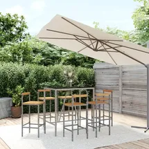 vidaXL Gartenbar-Set 7-tlg. Grau