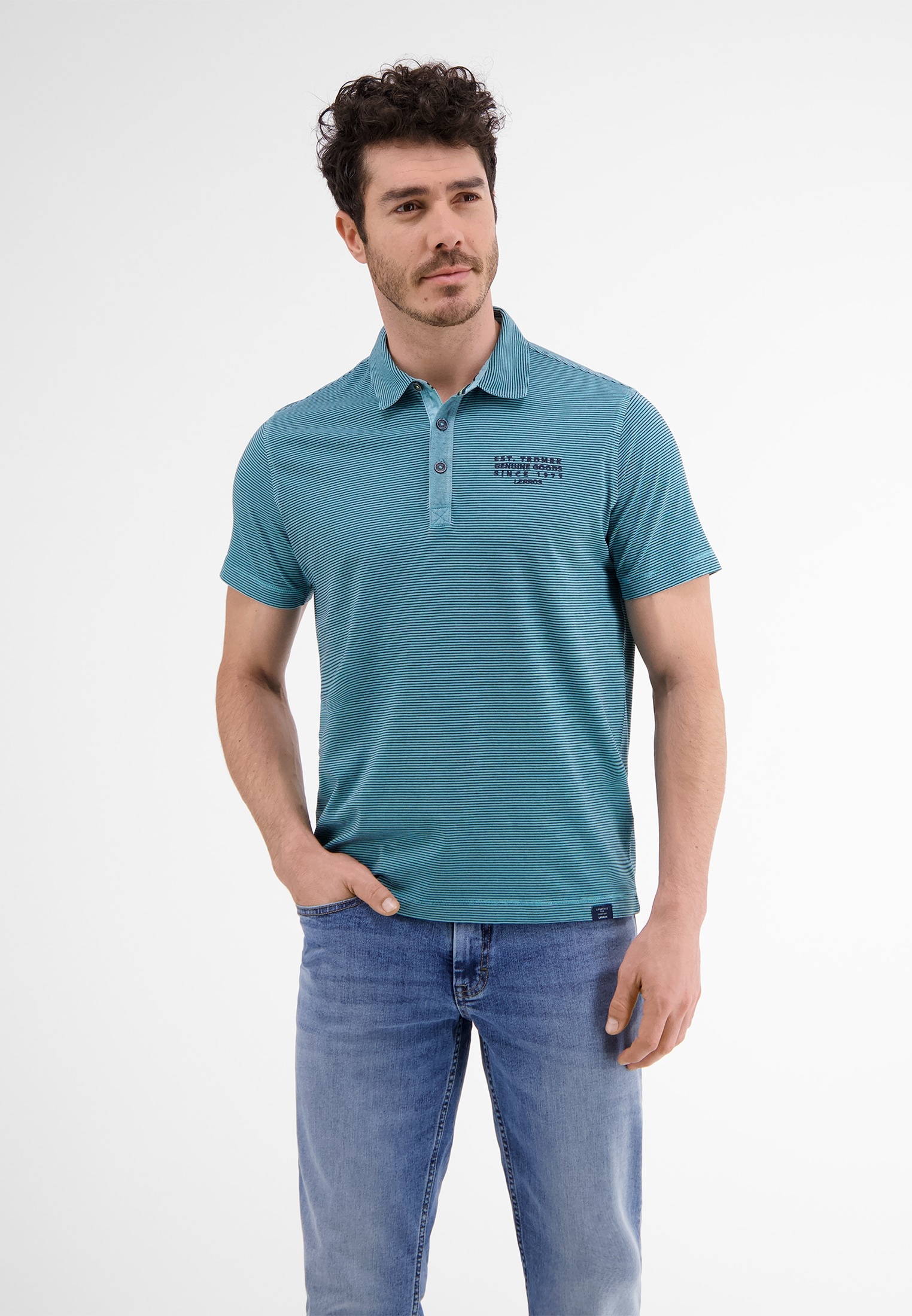 Poloshirt » Poloshirt in Finelineroptik«, Gr. M, SKY BLUE, , 64561950-M