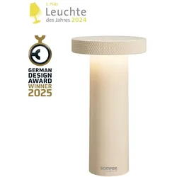 VOLUME retro Akku-Tischleuchte In- und Outdoor sand