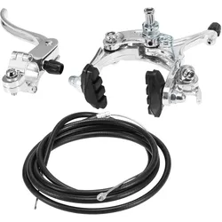 Vorne/Hinten Fixie Fahrradbremsen-Set, Rennrad, Cruiser-Bremsen-Set, Fahrrad-Bremssattel-Bremsen-Set, Seitenzug Rear brake set silber