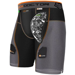 Shock Doctor Herren Ultra Powerstride Suspensorium, Black/Grey, S