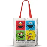 Karactermania Sesamstraße Cool-FAN Shopping Einkaufstasche, Weiß, 33 x 40 cm