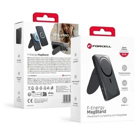 forcell F-ENERGY F10K2 MagStand Powerbank kompatibel mit MagSafe PD QC3.0 5A 20W 10 000 mAh schwarz - Schwarz