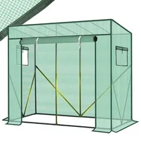 Sekey Foliengewächshaus verzinkt Grün Folie 200x170 cm 3,4 m2