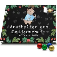 Mr. & Mrs. Panda Schoko Adventskalender Arzthelfer Leidenschaft - Schwarz - Geschenk, Krankenhaus, Ausbildung, Kollege, Rente, Schokoladen Adventsk... - Schwarz