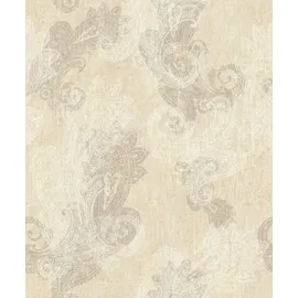 Rasch Textil Vliestapete Paisley Ornamente Beige/Grau/Weiß 53 x 1000 cm 746433