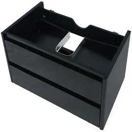 Mendler Waschbeckenunterschrank HWC-B19, Waschtischunterschrank Waschtisch Badezimmer, hochglanz Soft-Close 50x60cm ~ schwarz