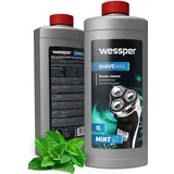 Wessper Rasierer Reinigungsflüssigkeit Scherkopfreiniger passend für Braun - elektrische Rasierer - zum Nachfüllen, 1 Liter, Mint