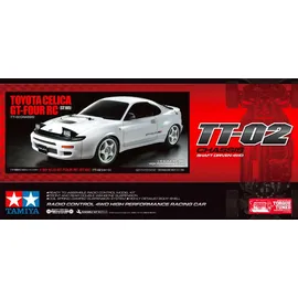 TAMIYA RC-Auto Toyota Celica GT-Four TT-02 4CH Bausatz rot, weiß