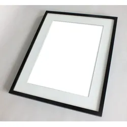 Bild QUEENCE "Jil", blau (farbe rahmen: schwarz, farbe bild(er): türkis), B:30cm H:40cm, Acrylglas, Papier, Holz, Bilder, Abstrakt, gerahmt, Frau