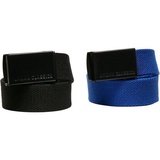 URBAN CLASSICS Canvas Belt Kids 2-Pack in black+blue | Gr.: onesize