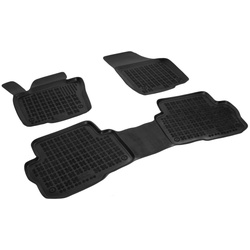 AZUGA Auto-Fußmatten Hohe Gummi-Fußmatten passend für Seat Alhambra/VW Sharan ab 9/2010-202, für Seat,VW Alhambra,Sharan Van schwarz