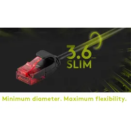 goobay CAT 6 Slim-Patchkabel, U/UTP, Schwarz