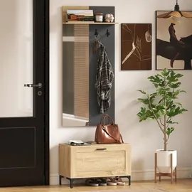 Homcom Garderoben-Set 60 x 13,5 x 127,5 cm beige