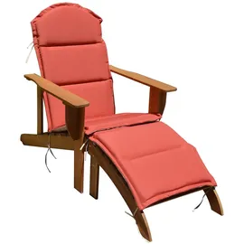 deluke Adirondack-Stuhl MARKUS mit Auflage 60 x 80 x 100 cm braun