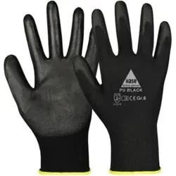 Hase 5-Fg.-Sicherheitshandschuhe mit PU-Beschichtung PU-black, Größe 11