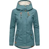 Ragwear Damen warme kurze Winterjacke mit Kapuze Monade Intl Stone Blue25 Gr. XS - XS