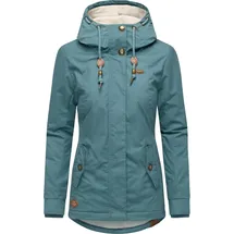 Ragwear Damen warme kurze Winterjacke mit Kapuze Monade Intl Stone Blue25 Gr. XS - XS