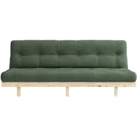 Schlafsofa KARUP DESIGN "Lean 200 Schlafsofa, Gästebett, Sofa mit Futonmatratze", grün (olive grün), B:200cm H:73cm T:100cm, Bezug: 80% Baumwolle, 20% Polyester, Sofas, Inkl. Futonmatratze, Liegefläche 130x200 cm, FSC zertifizierte Kiefer