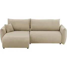 INOSIGN »MAVAS Schlafsofa mit Bettkasten, L-Form,«, ca.257/127cm (Liegefläche 212/145 cm), Cord, Chenille, Struktur