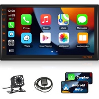Podofo Autoradio 2 Din mit Wireless Apple Carplay Android Auto Bluetooth, Android 13 Doppel Din Autoradio mit 7 Zoll Bildschirm Touchscreen Display mit WLAN GPS FM/RDS + Rückfahrkamera