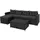Mendler Poly-Rattan Garnitur HWC-J34 7-tlg. Schwarz