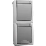 HHG Kombination Wechselschalter/Steckdose IP54 Grau
