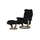 Stressless Relaxsessel Leder 77 x 108 x 76 cm Schwarz mit Hocker