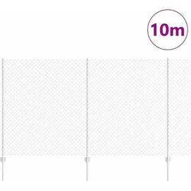 vidaXL Zaun mit Pfosten 1,4 x 10 m Silber/Stahl