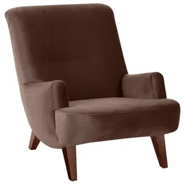 58 aufm Kessel Sessel Kajsa Samtvelours 101 x 80 x 71 cm Braun